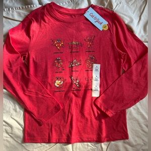 Cat & Jack Red Pizza long sleeve t-shirt NWT